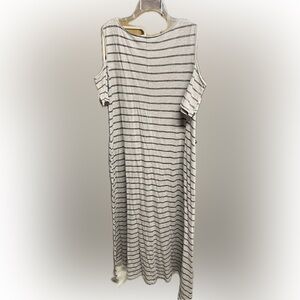 Soft Surroundings Striped Gray Dress